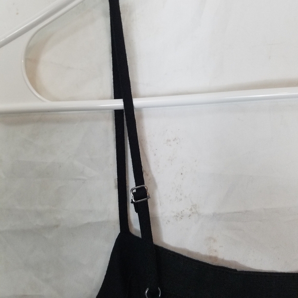 Loft black scalloped hem spaghetti strap linen blend romper - Picture 6 of 9